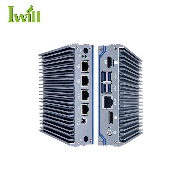 J4125 Mini PC 4 Lan Fanless Computer