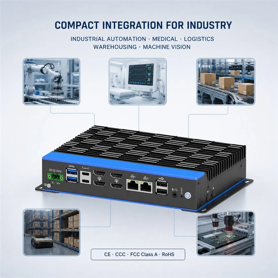Ultra-Thin Industrial Mini PC With Intel Core Ultra 5 125U factory